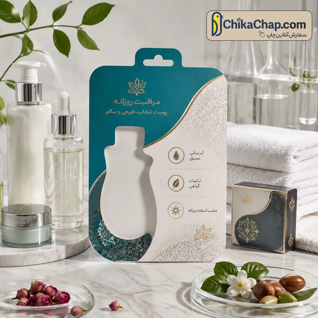 چاپ کارت راهنمای محصول با مقوا برش خاص برای بسته&zwnj;بندی محصولات آرایشی